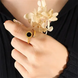 Stainless Steel Roman Numeral Shell Ring