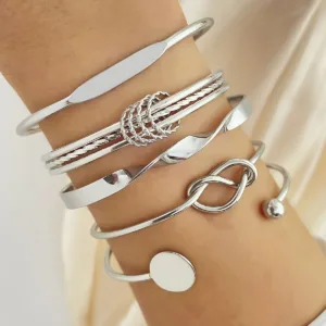 Open Bangle Bracelets | Set Of 5pcs Ladies | Bracelets