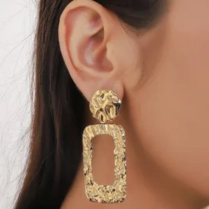 air of Large Square Geometric Earrings |  European and American Retro Versatile Ear Accessories  | Earrings