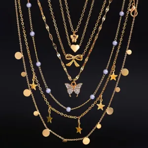 Elegant 7-Piece Faux Pearl Necklace Set