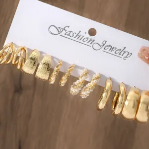 Women'S Fashion Hoop Earrings | 12pcs | Personality Style Suitable for Daily Wear