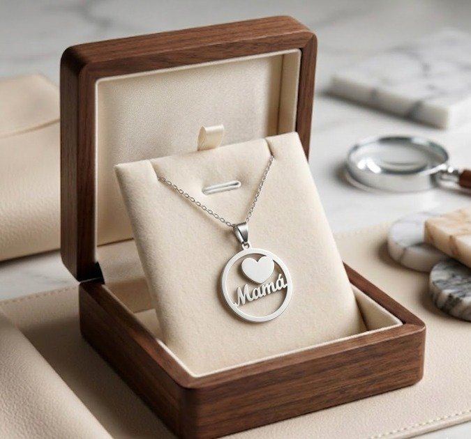 Elegant Mom necklace with heart pendant