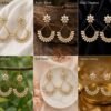 Customized Kundan earrings with floral design and sparkling teardrop stones